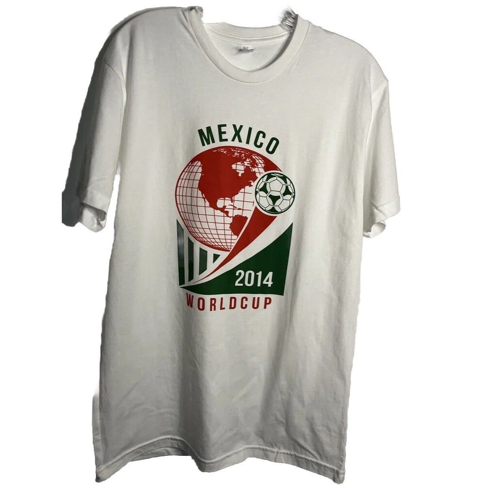 Mexico 2014 World Cup Fan White Graphic T-shirt Medium size Soccer Sports